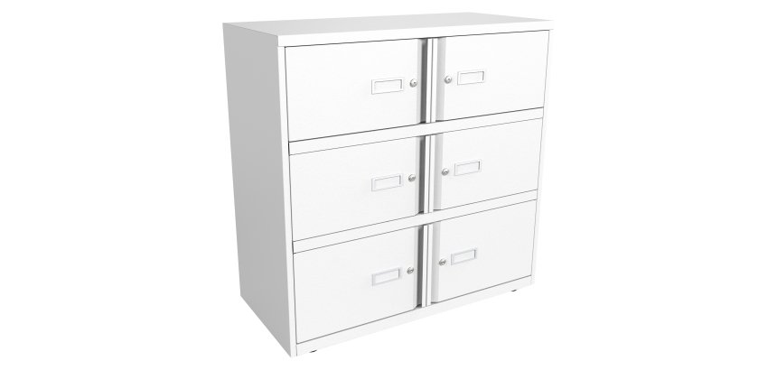 Vestiaire monobloc - armoire 6 cases H100cm