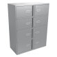 Monoblock locker - cabinet with 8 compartments H 130 cm 