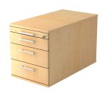 Mobile cabinet 4 drawers, extra depth Manhattan Maple