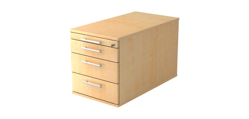 Mobile cabinet 4 drawers, extra depth Manhattan Maple