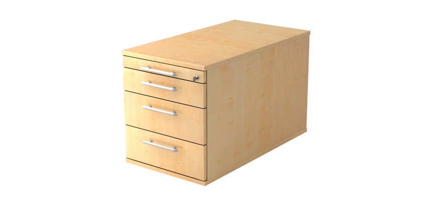 Mobile cabinet 4 drawers, extra depth Manhattan Maple