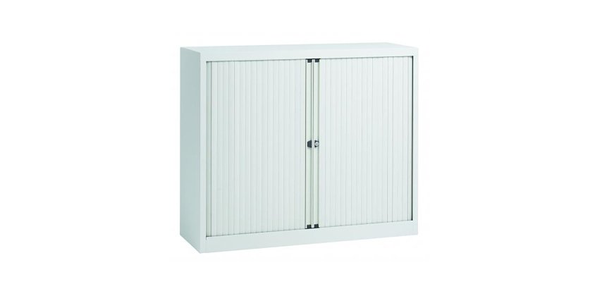 White tambour cabinet Bisley H 103 cm