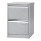 Cabinet monoblock 2 drawers silver H 71cm