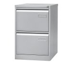 Classeur monobloc 2 tiroirs argent  H 71cm