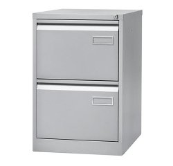 Cabinet monoblock 2 drawers silver H 71cm