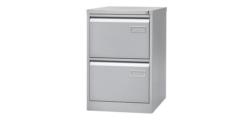 Schubladenschrank Monoblock 2 Schubladen Silber H 71cm