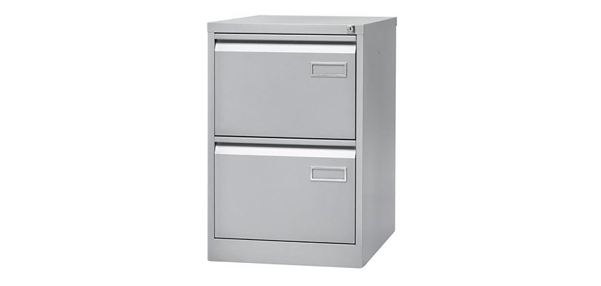 Classeur monobloc 2 tiroirs argent  H 71cm