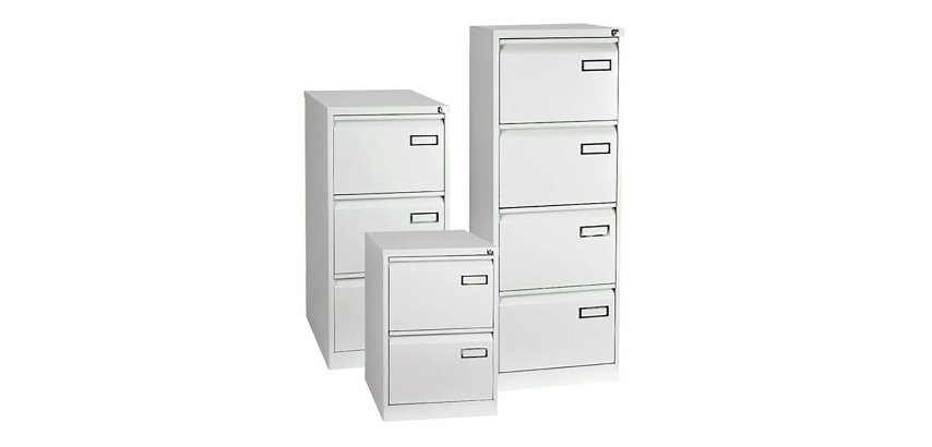 Classeur monobloc 2 tiroirs gris H 71cm