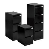 Cabinet monoblock 3 drawers black H 102cm