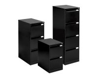 Cabinet monoblock 3 drawers black H 102cm