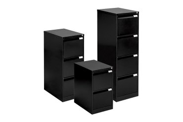 Cabinet monoblock 3 drawers black H 102cm