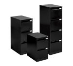 Ladekast monoblok 3 laden zwart H 102cm