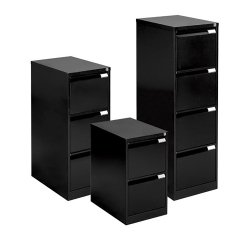 Cabinet monoblock 3 drawers black H 102cm