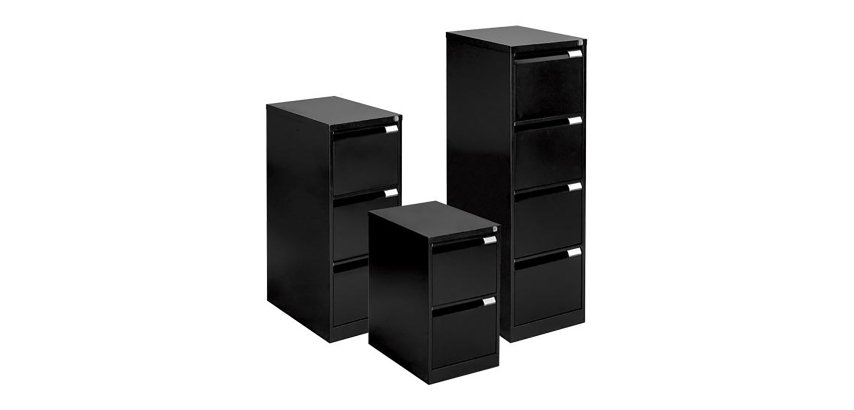 Cabinet monoblock 3 drawers black H 102cm