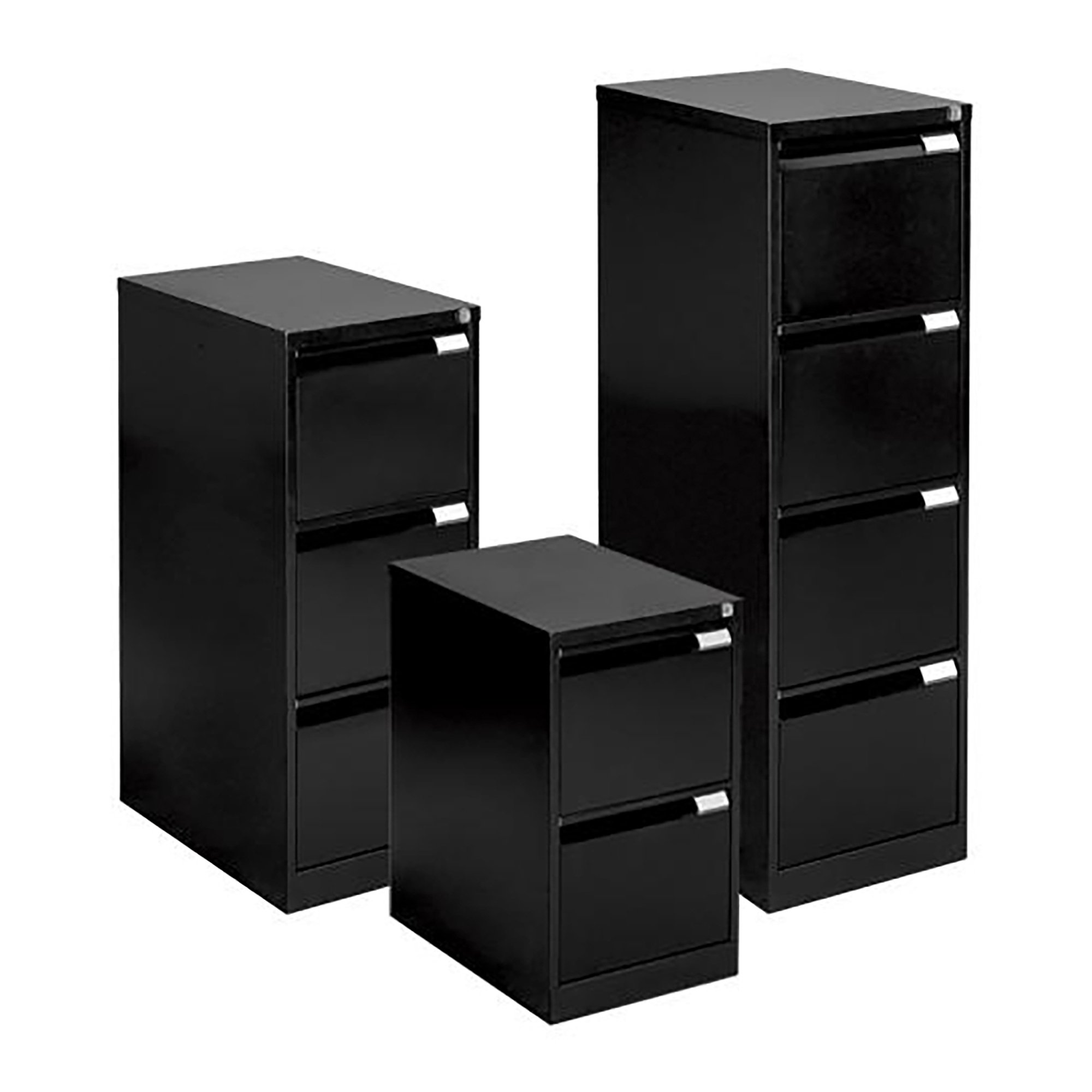 Cabinet monoblock 2 drawers black H 71cm