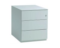 Mobile drawer cabinets 3 drawers silver