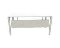 Beenafscherming zilver Ultra voor werkposten 160 cm