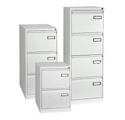 Ladekast monoblok 4 laden grijs H 132 cm