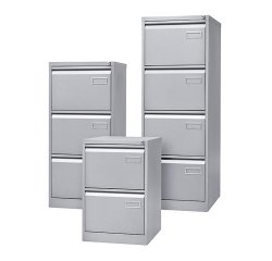 Cabinet monoblock 4 drawers silver H 132 cm