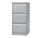 Bisley collectie. Ladekast monoblok 3 laden zilver H 102cm