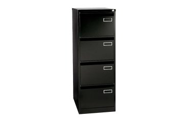 Ladekast monoblok 4 laden zwart H 132 cm