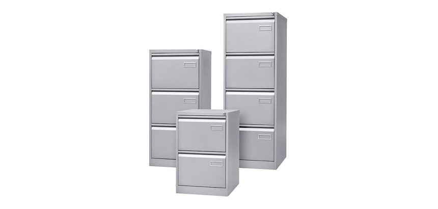 Bisley collectie. Ladekast monoblok 3 laden zilver H 102cm