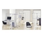 Pack de 2 cloisons transparentes en plexiglass H 170 x L 76cm sur roulettes