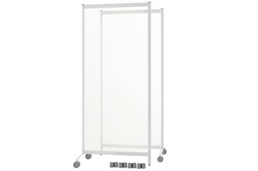 Pack de 2 cloisons transparentes en plexiglass H 170 x L 76cm sur roulettes