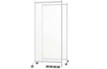 Pareti mobili in plexiglass trasparente su ruote 2 pezzi