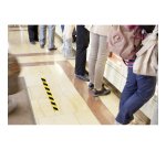 Señal adhesiva "Línea Stop para marcar la distancia de seguridad"