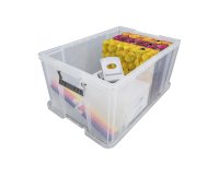 Caja de almacenamiento apilable de plástico WHITEFURZE Allstore de 70 L