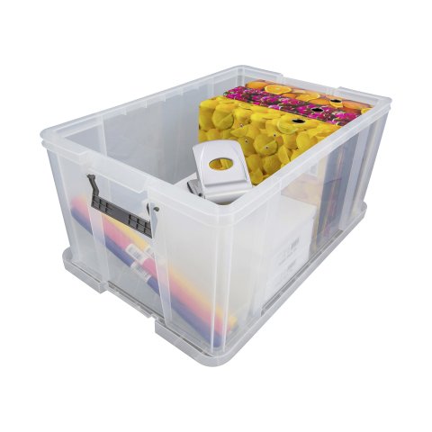 Caja de almacenamiento apilable de plástico WHITEFURZE Allstore de 70 L