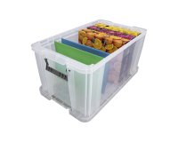 Caja de almacenamiento apilable de plástico WHITEFURZE Allstore de 54 L