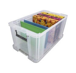 Caja de almacenamiento apilable de plástico WHITEFURZE Allstore de 54 L