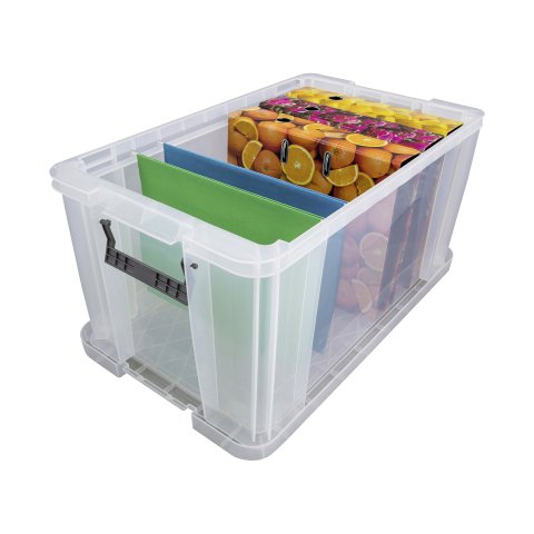 Caja de almacenamiento apilable de plástico WHITEFURZE Allstore de 54 L