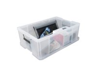 Caja de almacenamiento apilable de plástico WHITEFURZE Allstore de 51 L