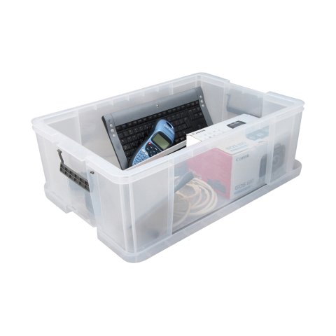 Caja de almacenamiento apilable de plástico WHITEFURZE Allstore de 51 L