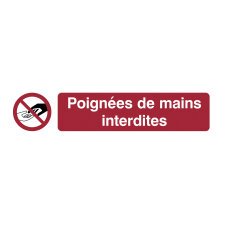 Pictogram 'forbidden to shake hands' (French)