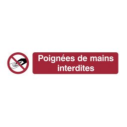 Pictogram 'forbidden to shake hands' (French)