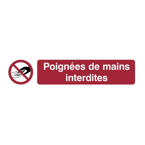 Pictogramme autocollante ‘poignées de mains interdites’