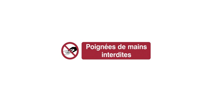 Pictogram 'forbidden to shake hands' (French)
