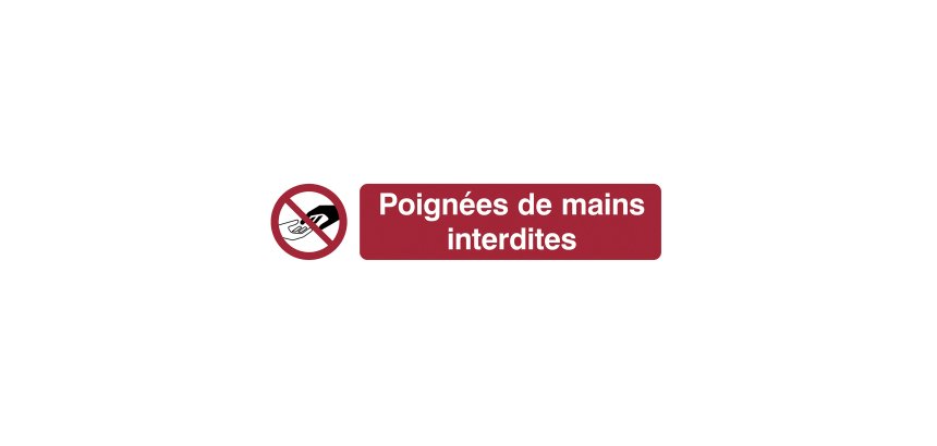 Pictogramme autocollante ‘poignées de mains interdites’
