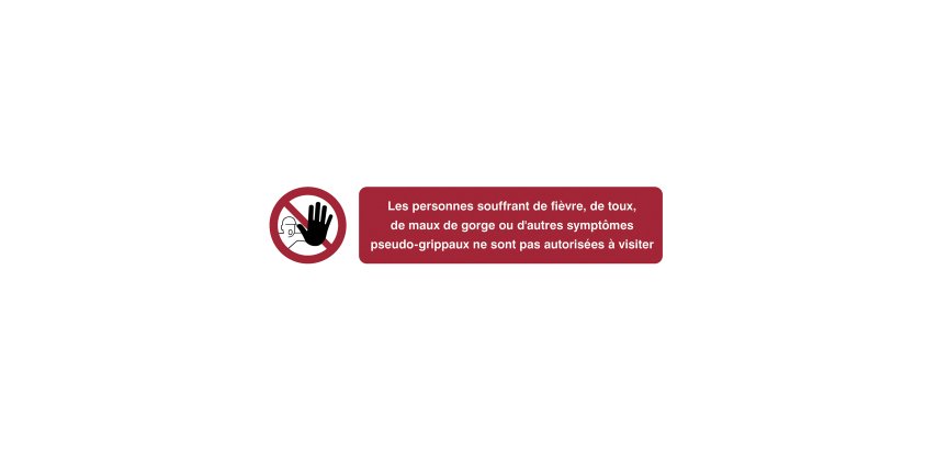 Pictogram 'no entrance for persons with fever,...' (French)