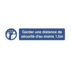 Pictogram 'keep a safe distance of minimum 1,5 m' (French)