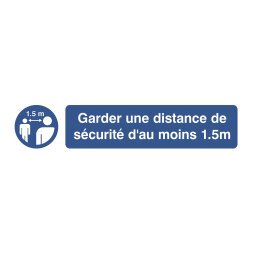 Pictogram ‘houd een veilige afstand van minimaal 1,5 meter’ (Franstalig)