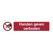 Pictogram 'forbidden to shake hands' (Dutch)