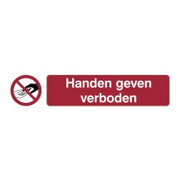 Pictogramme autocollante ‘poignées de mains interdites’ (néerlandais)