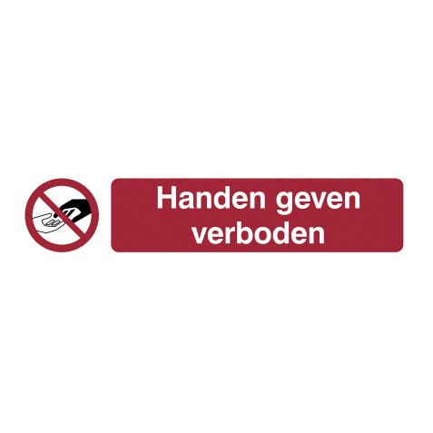 Pictogram 'forbidden to shake hands' (Dutch)