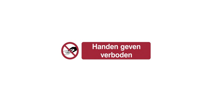 Pictogram 'forbidden to shake hands' (Dutch)