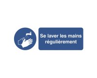 Pictogramme autocollante ‘se laver les mains régulièrement’